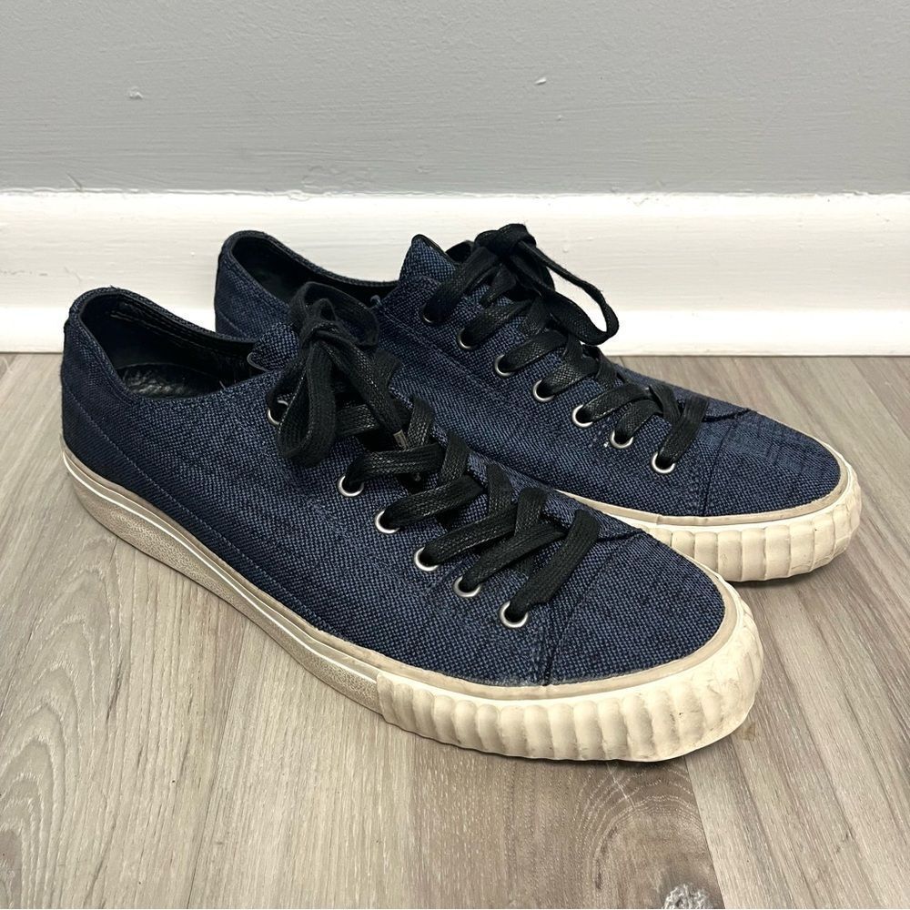 John Varvatos Sneakers Men’s 9 Blue Two-Tone Blended Fabric Low Top
